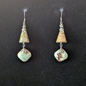 Unakite Cone Shaped Dangle and Drop Earrings